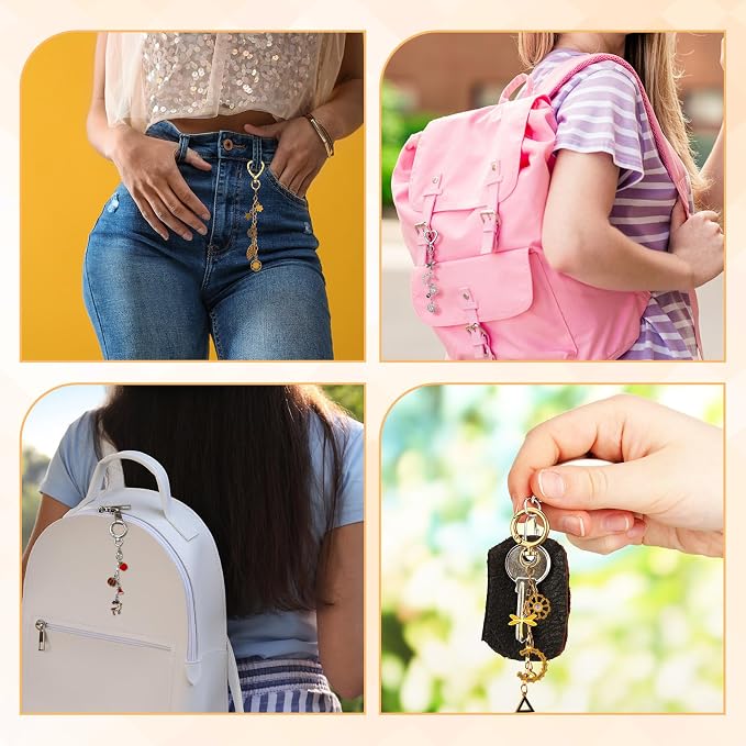 Liliaafar 96 Set Keychain Making Kit Gold Silver Metal Keychain Clips - Image 7