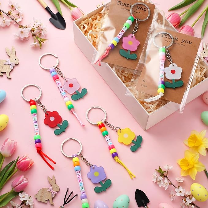 Suncalla 984 Pcs 24 Set Teacher Appreciation Keychain Making Crafts DIY Kit | - Image 7
