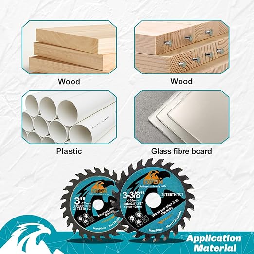 6-1/2 Inch Miter/Table Saw Blades 10pcs, 60 Teeth ATB TCT Fine Finish Wood Cutting Circular Saw Blade with 4/5|5/8 Inch Arbor