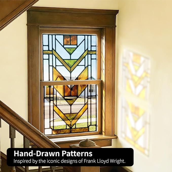 Faux Stained Glass Effect Transparent Window Film, Decorative Window Cling - Image 6