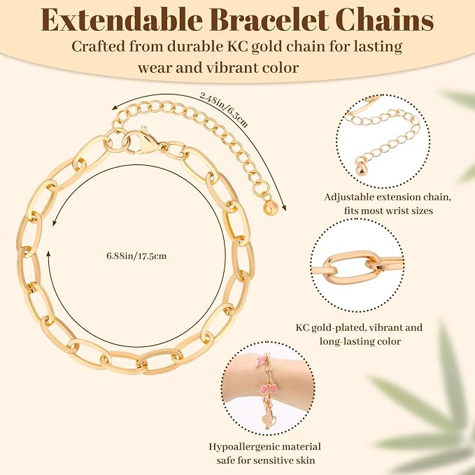 Jupwalz 478 Pcs Gold Charm Bracelet Making Kit - Image 4
