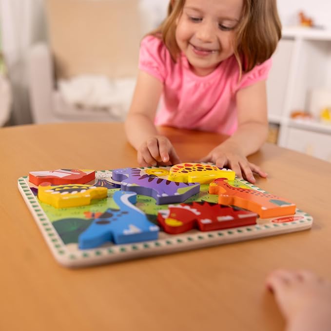 Melissa & Doug Dinosaur Wooden Chunky Puzzle - Image 8