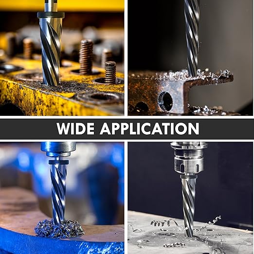 1/2" Bridge Construction Reamer, M2 HSS Taper Chucking Reamer Drill Bit with 5-Spiral Flutes Design for Steel, Alloy, Aluminum, Wood and Plastic