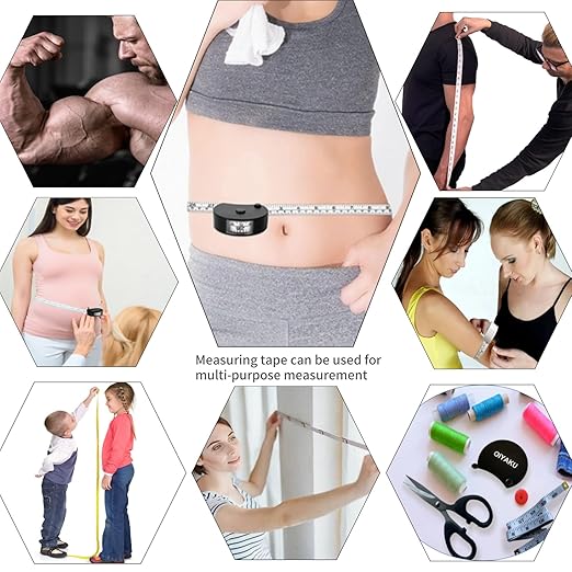Tape Measure Body Measuring Tape Window Reading Retractable Soft Dual-Scale Tape with Lock Button for Weight Loss Muscle Building Sewing Tailor pet & Medical Measurements 60inch Fashion Tape