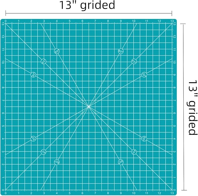 Rotating Self Healing Cutting Mat 14"x14", Square Sewing Cutting Mat Board - Image 3