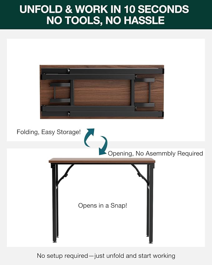 Frylr Small Folding Computer Desk – Portable 35.8 Inch Foldable Laptop Table - Image 4