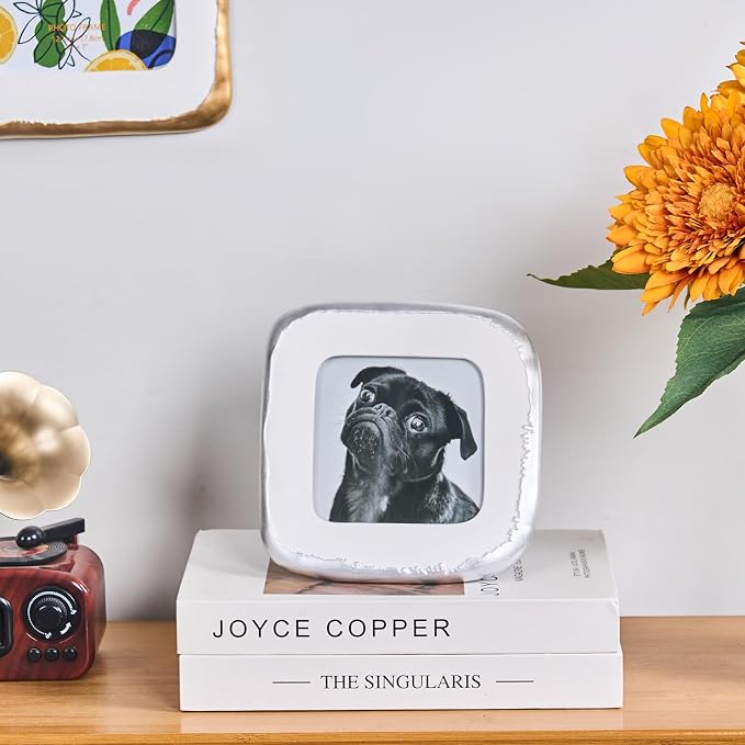 4x4 Picture Frame, Hand-Crafted Resin Dog Picture Frame - Image 4