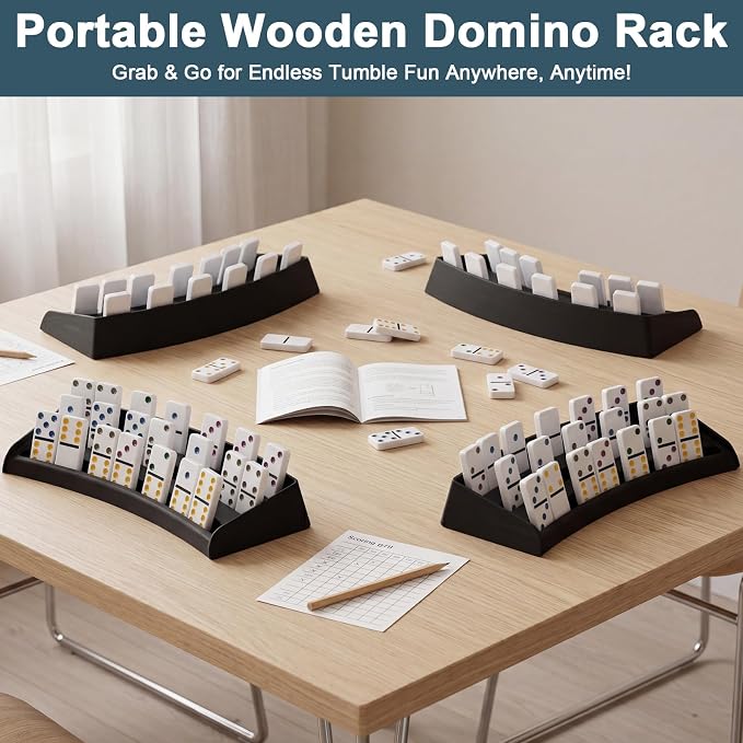 Soulchen Plastic Domino Holders Set of 2 Domino Racks Trays Stands Mexican - Image 5