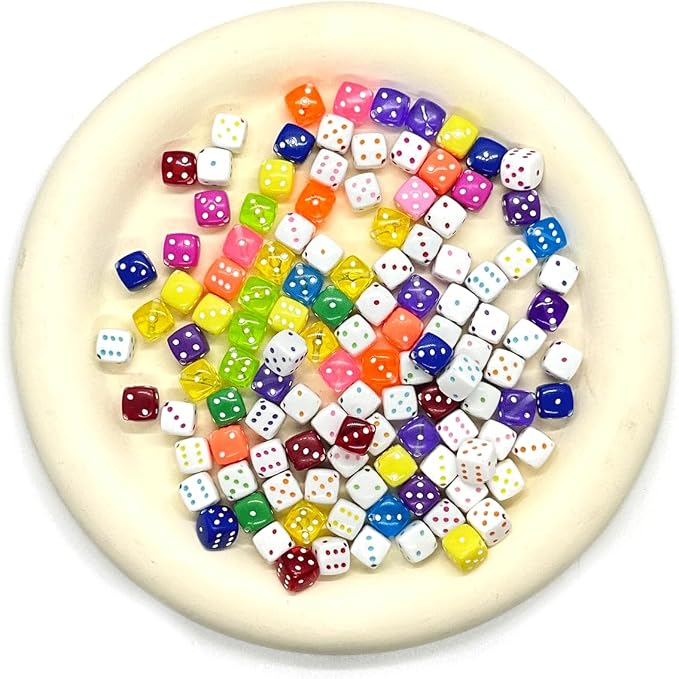 120PCS Colorful Dice Beads, Fun Acrylic Bead - Image 3