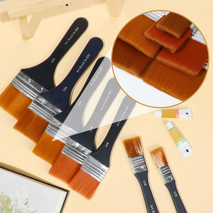 EORTA Flat Art Paint Brushes Set Assorted Size Nylon Painting Brushes - Image 5
