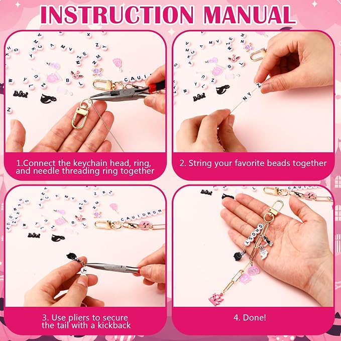 CraftyDream 558 Pcs Pink Halloween Charms - Image 3