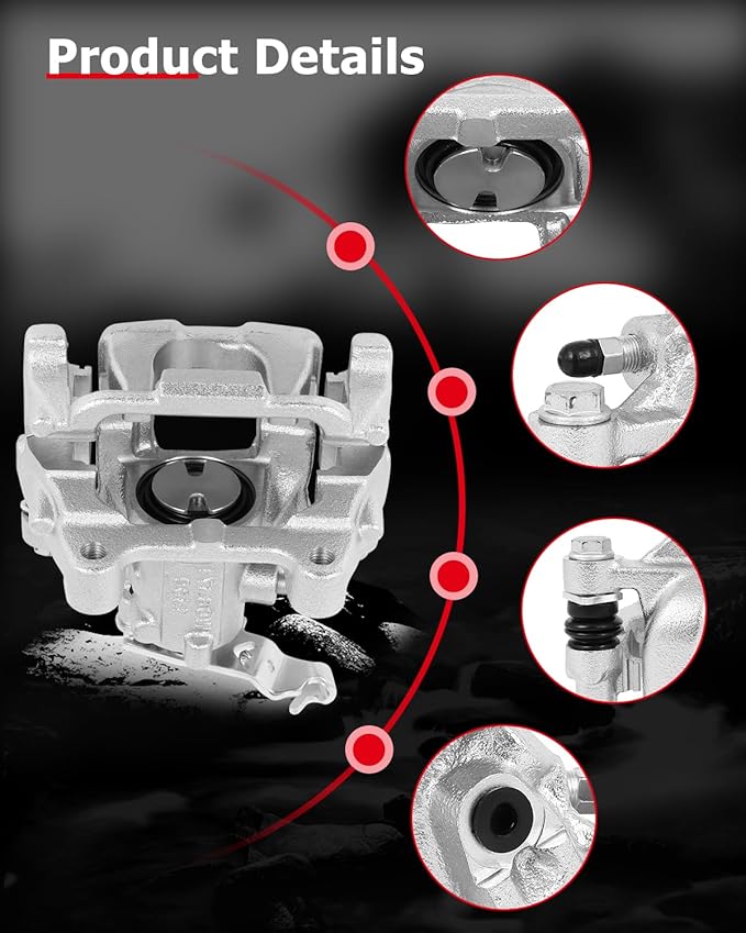 cciyu Rear Left & Right Brake Calipers Assembly w/Bracket 19B6384 19B6385 For Audi For A3/For A3 Quattro,For Volkswagen For Beetle/For Eos/For Golf/For GTI/For Jetta/For Passat