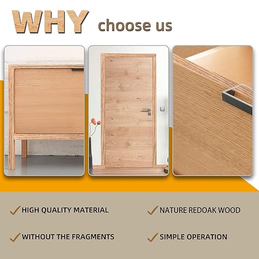 GSCIT Club Red Oak Edge Banding, 7/8 inch x 500ft roll of Veneer Edge Banding Pre-glued Flexible, Wood Tape Banding for Cabinet Repair Furniture