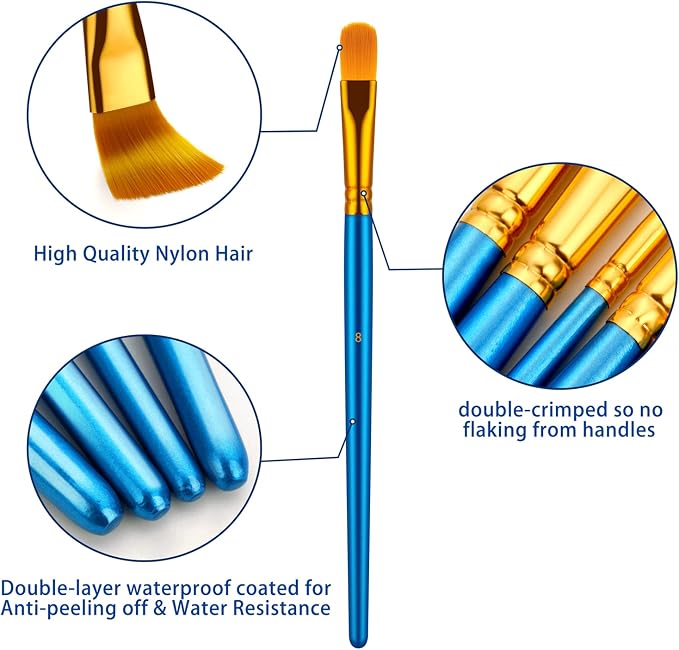 Paint Brushes Set, Oil Watercolor Acrylic Paint Brush, Artist Paintbrushes - Image 2