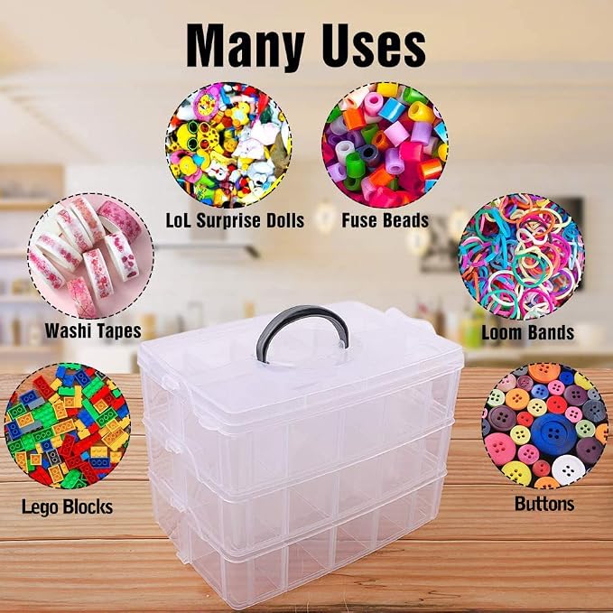 SGHUO 3-Tier Stackable Storage Container Box - Image 4