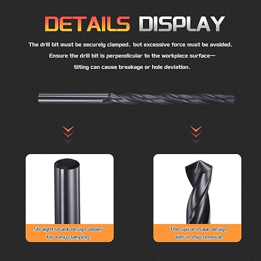 Drill Bit, 5mm Cutting Diameter, 4241 HSS Nitriding Black 118° Cutting Angle Versatile Jobber Bits - (Applications: for Drilling Plastic Wood Soft Metal), 10-Pieces