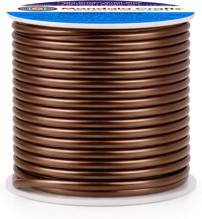 Mandala Crafts 12 Gauge Light Brown Anodized Aluminum Craft Wire, 60 FT | - Image 2