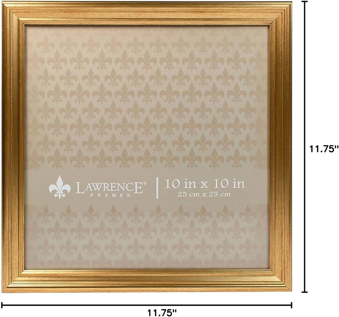 Lawrence Frames 536210 10x10 Sutter Burnished Gold Picture Frame - Image 5