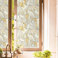 Peal Yellow Gold Leaf Stained Glass Window Films Decorative Double-Side Privacy by Unknown