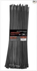 12 Inch Zip Ties Double Sided Toothed,100 LBS Tensile Strength Heavy Duty Cable Wire Ties With Self-Locking Adjustable More Durable Nylon Tie Wraps for Indoor Outdoor（200 Pack）