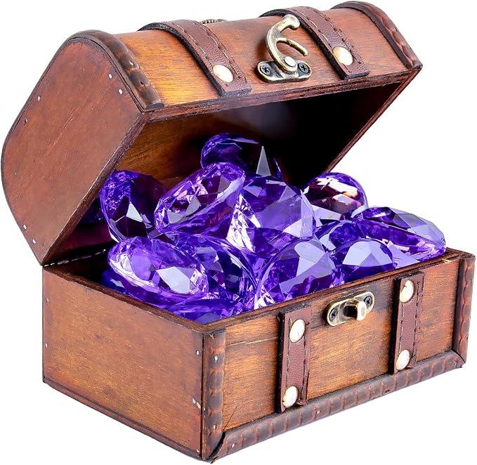 Niceup 26PCS Purple Fake Diamonds Big Gem Toys, 1.5in Pool Diving Gems Acrylic - Image 4