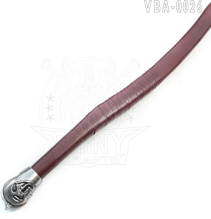 SHINY CRAFTS ® Hand-Forged Bearded Viking Axe – Inspired by Kratos Viking Axe Design Steel Hatchet with Leather Sheath & Wood Handle (VBA-26)