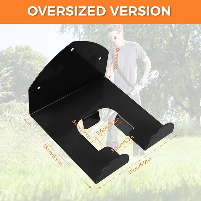 Weedeater Rack, 1 Pack Weed Eater Hanger, Weed Eater Rack for Wall, Heavy Duty Garden Tool Garage Organizer Trimmer Holder, Chainsaw Hanger Wall Mount(Orange)