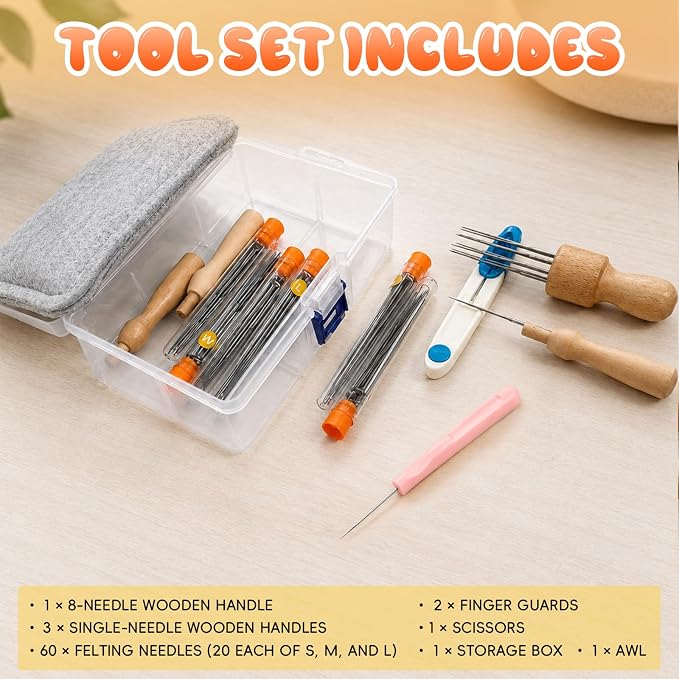 LUDOTEK 75-Piece Complete Needle Felting Tool Set - Image 4