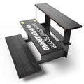 DS The Display Store Straight Black Wooden Tiered Stand, Portable Products Shelf by DSTheDisplayStore
