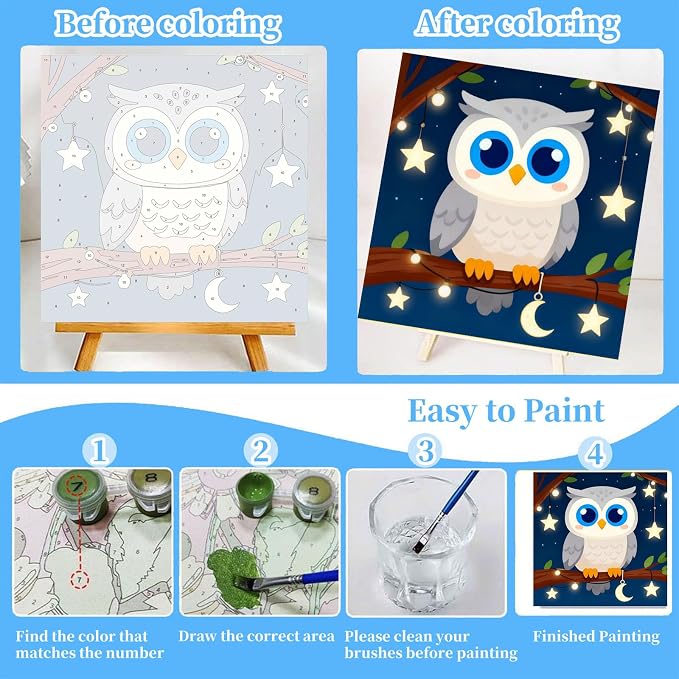 4 Pack Paint by Numbers Kit for Kids - Image 4