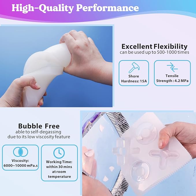 LET'S RESIN Silicone Mold Making Kit-Translucent Silicone Rubber Non-Toxic - Image 3
