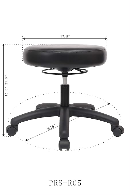 Chair Master Table Height Adjustable Round Stool for Labs, Exam Rooms, Doctor and Dentist Offices. Easy to Clean! (Desk Height, Black, 1)