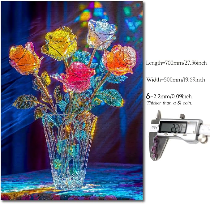 Bgraamiens Rose-1000 Pieces Rose Flowers Puzzle - Image 7