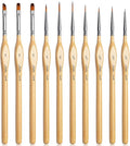 Golden Maple Miniature Paint Brushes 10pcs Detail Paint Brushes Flat Angle by goldenmaple
