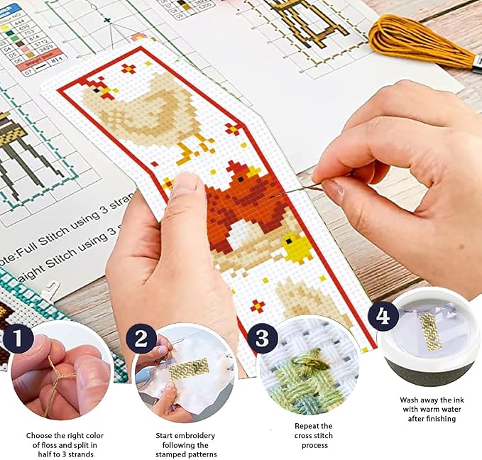 ORIGACH 6 Pcs Cross Stitch Bookmark Kit - Image 4
