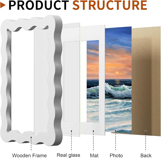 4x6 Wavy Picture Frame With Mat - Image 4