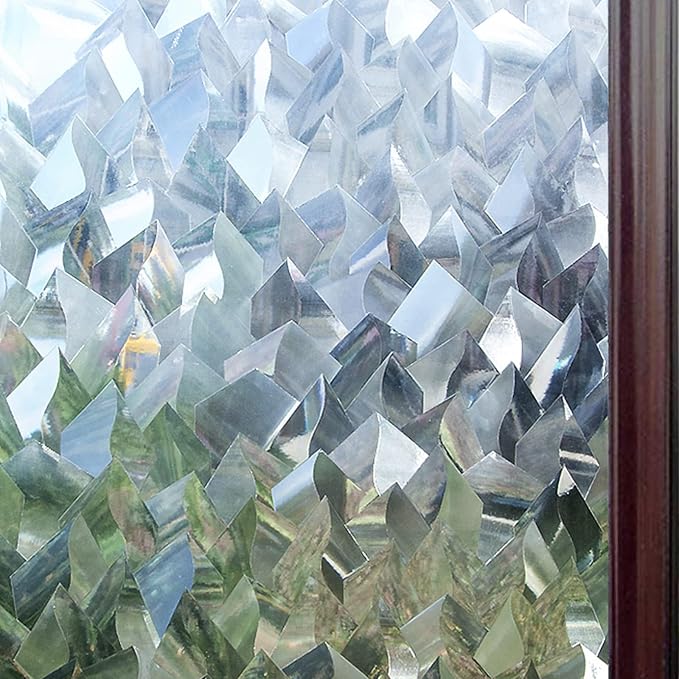 rabbitgoo Window Privacy Film, Crystal Icicles, 17.5" x 118.1" | Stained Glass by rabbitgoo
