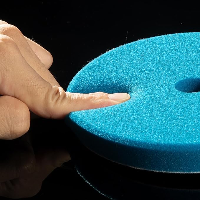 SGCB Pro 6" DA Buffing Polishing Pad Buffer Pads 4Pcs Coarse to Fine for 6 Inch RO DA Rotary Polisher Hook and Loop Buffing Foam Pads Sponge Polish Pad Compounding Polishing Finishing and Waxing