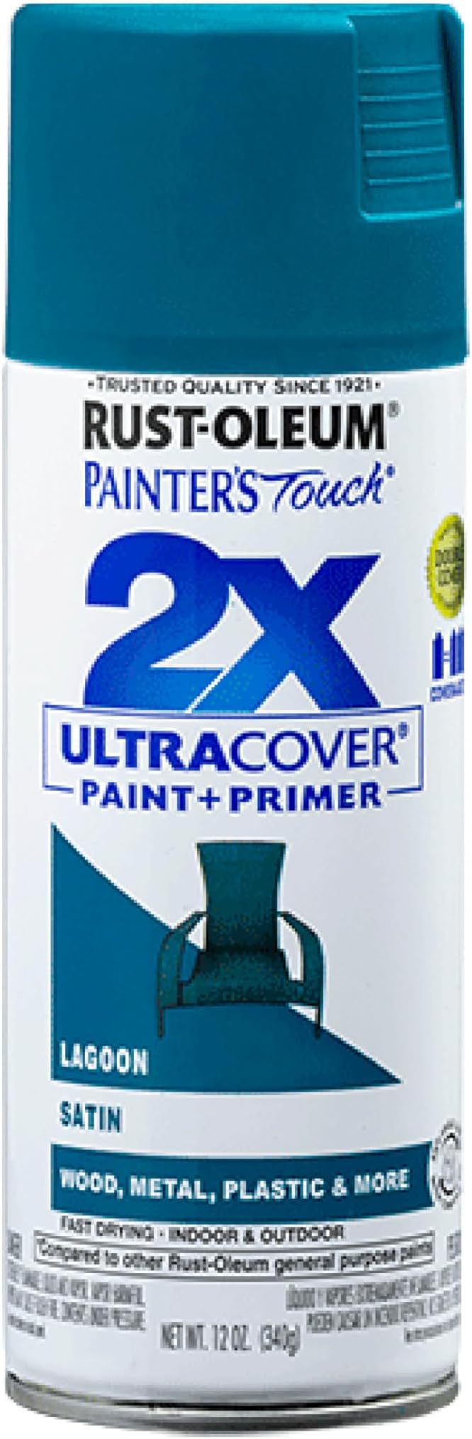 Rust-Oleum Painter's Touch 2X Ultra Cover Spray Paint, Satin Lagoon by Rust-Oleum