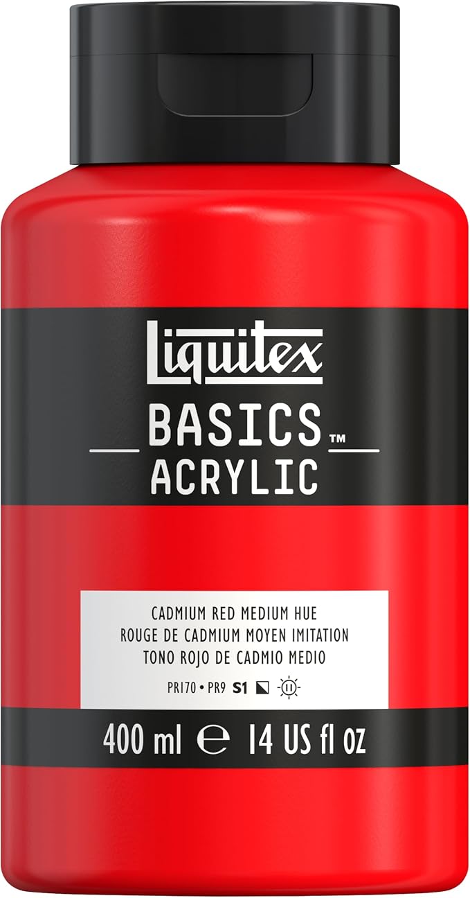 Liquitex BASICS Acrylic Paint, 400ml Bottle, Cadmium Red Medium Hue by Liquitex
