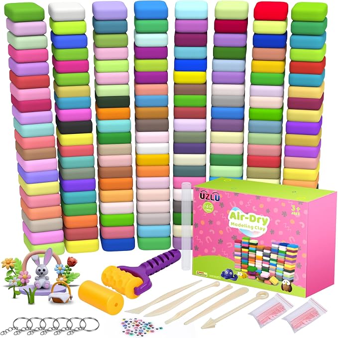 254 Pcs Air Dry Clay 160 Colors Modeling Model Magic Clay by UZLUbuywithconfidence