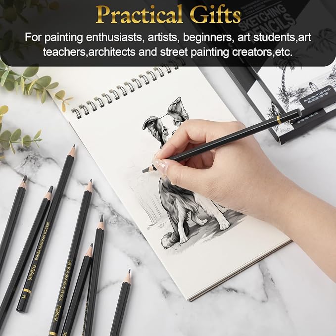 72 Pcs Drawing Sketching Pencil Set Professional Graphite Charcoal Gift Bulk - Image 7