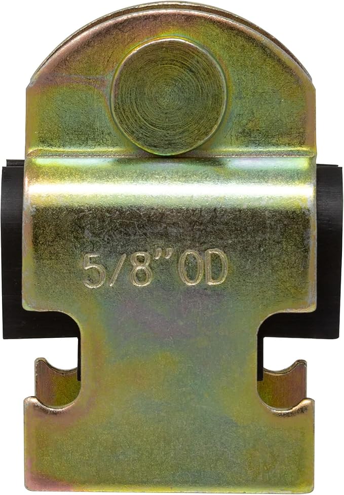 Rubber Cushion Strut Clamp 1/2" NOM (5/8" OD) for Mounting Copper Piping, PEX Pipe, CVPC Tubing to Strut Channels [5 Pack] Yellow Chromate Zinc
