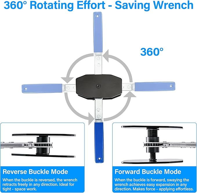 Brake Caliper Compression Tool Kit – Caliper Piston Compressor Tool with 360° Ratchet & Dual Brake Hooks, Brake Caliper Tool, Brake Pad Spreader for Car Truck Disc Brake Repair