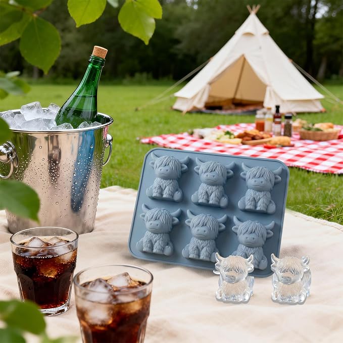 Mini Highland Cow Ice Cube Mold, Cute 3D Silicone Cow Ice Cube Tray, Reusable - Image 6