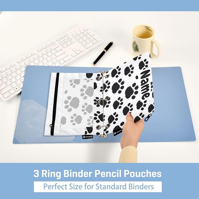 Custom Black Paws Print Pencil Pouch - Image 4
