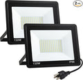 ADYENA 150W LED Flood Lights Outdoor Plug in, 15000 LM Super Bright Security Lights, IP66 Waterproof LED Work Light, 6000K Daylight White Floodlights for Garage Yard Garden Playground(2 Pack)