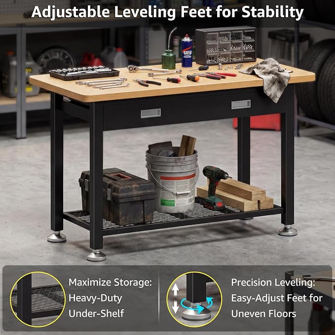 39" Heavy Duty Work Bench With Drawer and Storage - Image 6