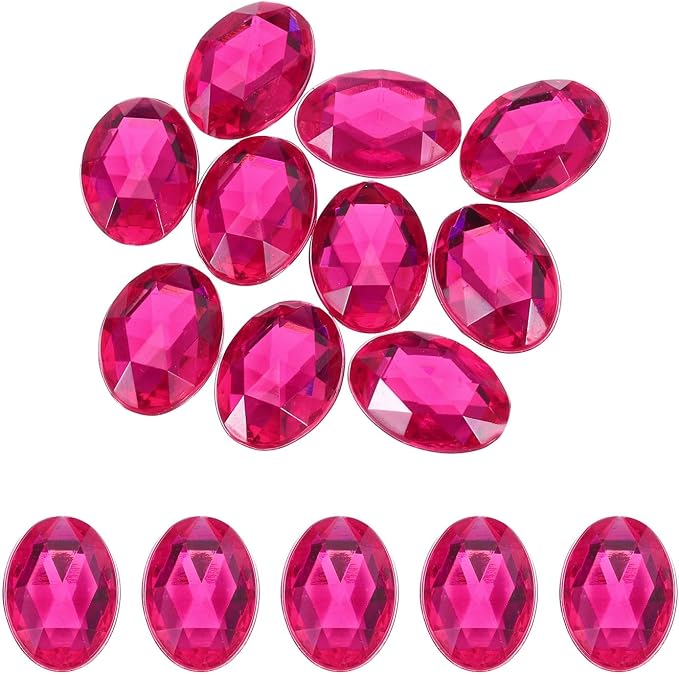 MECCANIXITY 10Pcs Acrylic Oval Gems 30x40 mm Flat Back Artificial Rhinestones by MECCANIXITY