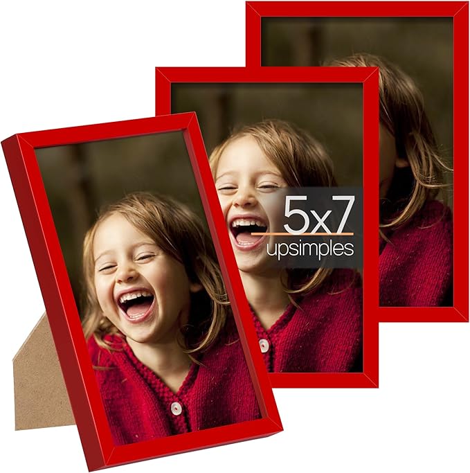 upsimples 5x7 Picture Frame Set of 3, Made of High Definition Glass by upsimples